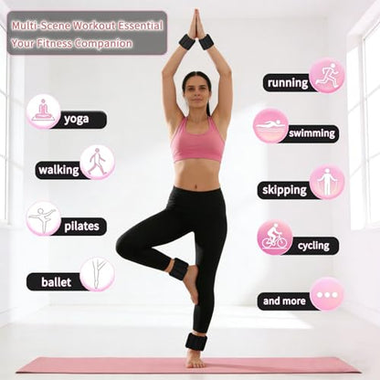 Wrist Weights set for Women, 2 sets of 1 lb each, Silicone Ankle & Wrist Weights for Women & Men, Adjustable Weight fit for Yoga, Dance,Hiking, Jogging,Pilates, Aerobic Exercise and Strength Exercise