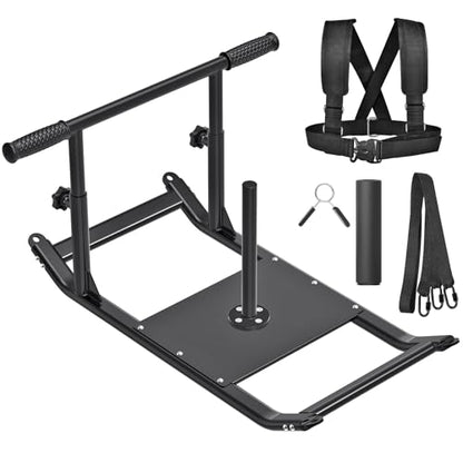 Kipika Weight Sled, Workout Sled, Fitness Strength Training Sled, Speed Training Sled for Athletic Exercise, Speed Improvement, Easily Through Obstacles, Suitable for 1" & 2" Weight Plate - color: E- Black