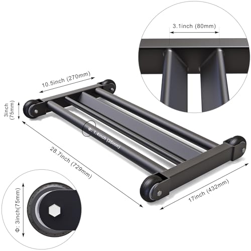 SELEWARE Glute Ham Glider Heavy Duty Ab Glute Glider Machine, Exercise Wheels for Smooth Hamstring Curl Abdominal and Leg Workouts, Multifunctional Ab Glute Machine for Home & Commercial Gym - color: B: 28.7" L*17" W