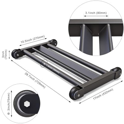SELEWARE Glute Ham Glider Heavy Duty Ab Glute Glider Machine, Exercise Wheels for Smooth Hamstring Curl Abdominal and Leg Workouts, Multifunctional Ab Glute Machine for Home & Commercial Gym - color: B: 28.7" L*17" W