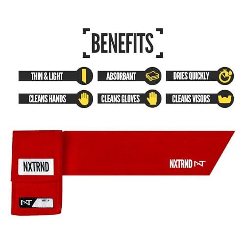 Nxtrnd Streamer Football Towel, Thin Sports Towel, Dries Hands & Football Accessories (Red) - color: Red