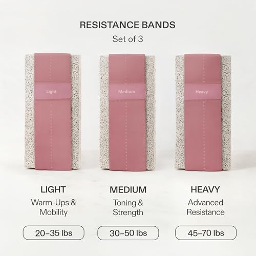 Premium Loop Resistance Bands Set - Non Slip Fabric Booty Bands for Glutes & Legs (Light, Medium, Heavy) | Hip Bands for Pilates, Strength Training & Home Workouts
