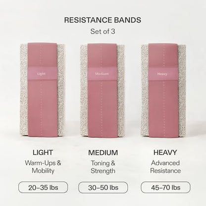 Premium Loop Resistance Bands Set - Non Slip Fabric Booty Bands for Glutes & Legs (Light, Medium, Heavy) | Hip Bands for Pilates, Strength Training & Home Workouts
