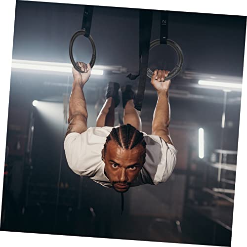 TOYANDONA 1pair Abs Gymnastic Rings for Fitness Workouts Home Exercise Equipment for Full Body Strength Training Straps Black Design for Pull Ups Dips