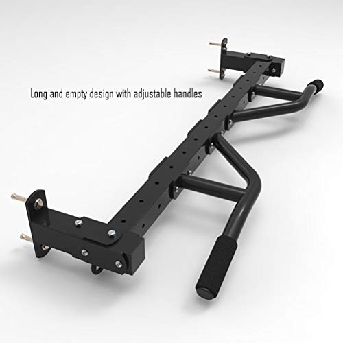 AGYH Wall-Mounted Chin Up Bar, Hanging Horizontal Bar with Adjustable Handle Position, Sandbag Resistance Band Exercise Equipment, Load 300KG - color: Black