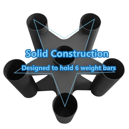 Barbell Rack Stand Vertical Olympic Bar Storage Rack 6 Bars Storage Rack for 2-inch Olympic Bars Dumbbell Handles Triceps Bars Curl Bars