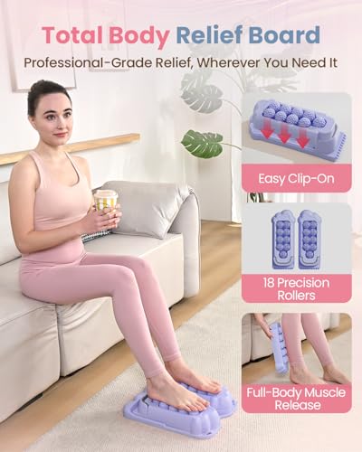 Slant Board, 3 in 1 Calf Stretch Board with Foot Massager & Resistance Bands, 12-Level Adjustable Incline Calf Stretcher for Relieving Calf Ankle Achilles Pain, Balance Exercise Trainer