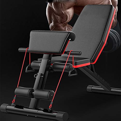 Foldable Weight Bench Sit-ups Dip Stand Home Strength Training Weightlifting Stand for Workout Weightlifting Fitness Training Dumbbell Bench Adjustable