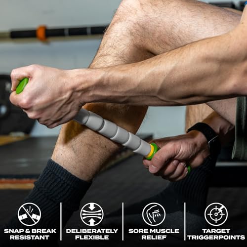 Massage Stick 14" Flexible Handheld Spindle Massage Roller - Full Body Muscle Recovery & Myofascial Release (Small - 14" Massage Stick) - color: 14" Massage Pin (Small)