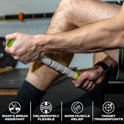 Massage Stick 14" Flexible Handheld Spindle Massage Roller - Full Body Muscle Recovery & Myofascial Release (Small - 14" Massage Stick) - color: 14" Massage Pin (Small)