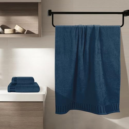 MALLONI HOME Ultra Soft 3 Pack Cotton Towel Set, Contains a Bath Towels 28x55 inch, a Hand Towels 16x24 inch & a Wash Coths 12x12 inch, Ideal Everyday use, Compact & Lightweight - Mineral Blue - color: Mineral Blue, size: 3 Pack Set