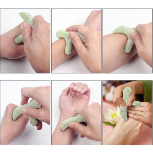 Ewin24 Natural Jade Foot Massager Acupuncture Point Massage Foot Care Therapeutic Relief Tool