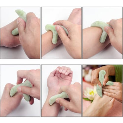 Ewin24 Natural Jade Foot Massager Acupuncture Point Massage Foot Care Therapeutic Relief Tool