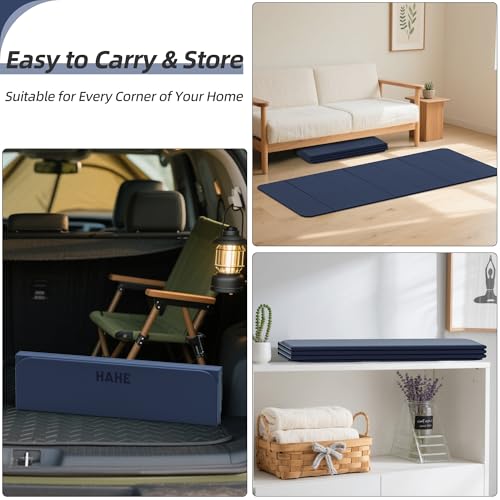 Foldable Yoga Mat,74"Lx32"Wx1/3"Thick,Folding Exercise Mat,Non-slip Wide Pilates Mats for Home Workout/Travel, Portable Yoga Mat Thick for Yoga/Pilates/Camping/Floor Exercises