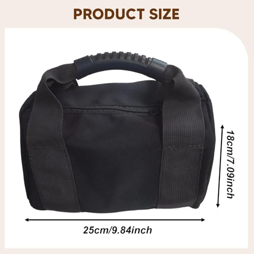 Kettlebell Sandbag Bag Only with Handle - Sand Weights Bag for Functional Fitness, Boxing, Bodybuilding (Sand Not Included) - color: Black