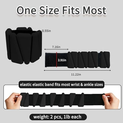 Wrist Weights set for Women, 2 sets of 1 lb each, Silicone Ankle & Wrist Weights for Women & Men, Adjustable Weight fit for Yoga, Dance,Hiking, Jogging,Pilates, Aerobic Exercise and Strength Exercise