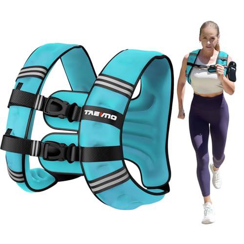 Weighted Vest for Men Women, 6/8/12/16/20/25lbs with Detachable Phone Pouch - color: Blue, size: 20LB