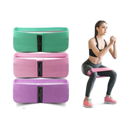 Resistance Bands for Working Out, 3 Levels Fabric Exercise Bands for Legs and Butt, Workout Bands for Women & Men, Booty Band for Yoga Starter Set, Pilates, Rehab, Fitness and Home Workout