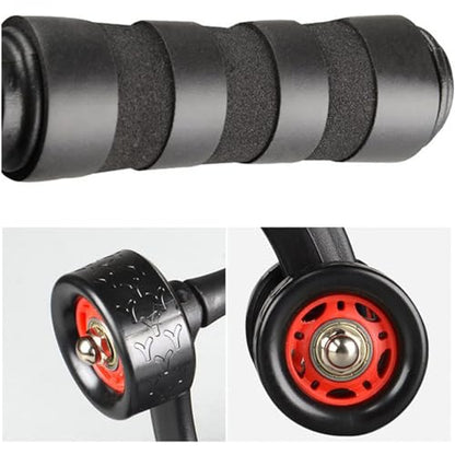 4-Wheel Ab Roller Abdominal Exercise Roller for Six Pack Abs, Core Workout Trainer, Stomach Exercises with Knee Mat, Sport Fitness for Men and Women
