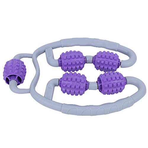 Leg Roller Massager, 360 Degree Muscle Massager with Elastic Bracket and Adjustable Width, for Arms Legs Calves Neck Pain Relief, Dark Purple