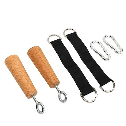 Wooden Pull Up Grips, Durable Beech Wood Strength Trainer, Grip Handles for Home Gym, Upper Body Workouts, Travel Fitness Enthusiasts