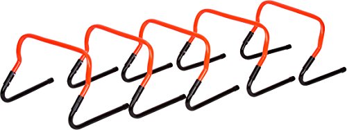 Set of 5 Metal Adjustable Speed Training Hurdles by Trademark Innovations (Orange)