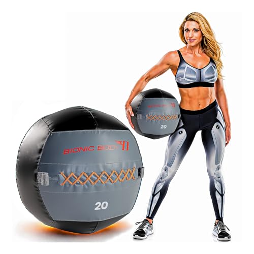 Bionic Body Soft Medicine Ball Weighted Slam Wall Ball for Cardio Workout and Core Training – Ideal for Squat, Lunge, and Partner Toss - style: 20LB
