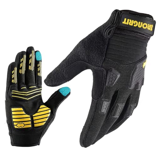 Workout Gloves for Men Women with Anti-Slip Shock-Absorbing Pad, Light Weight Full Finger Gloves Touch Screen Breathable for Gym, Weightlifting,Rowing and Basketball and Cycling - size: X-Large