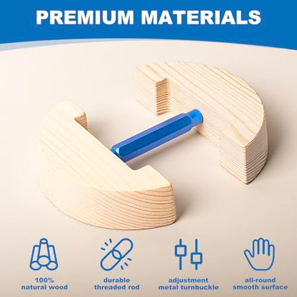 Hat Stretcher for Fitted Hats, Cowboy Hat Stretcher Fitted Hat 7 to 8 1/2, Adjustable Wooden Hat Jack Stretcher Fits All Caps - color: Round Square Blue