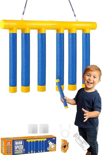 Reflex Drop Stick Challenge Game Hand Eye Coordination Training Toy for Kids & Adults, Remote Control Catching Sticks with 3 Adjustable Speeds, Reaction Speed Game for Focus & Fun(Improved Quality)