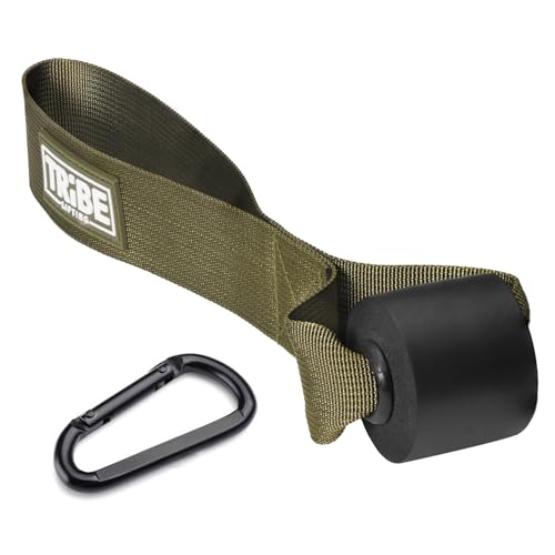 Door Anchor Strap for Resistance Bands with 5 Loops and Metal D-Rings - color: Green Door Anchor