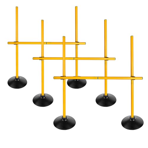 2.6FT Speed Agility Training Hurdles Set Adjustiable Height Jumping Hurdles Soccer Agility Poles for Beginner and Student - style: Pack of 3