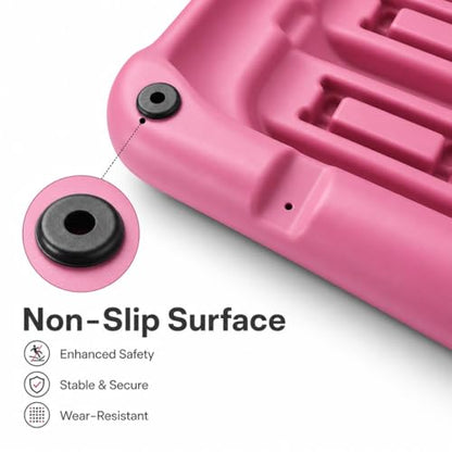 Aerobic Step Platform Height Adjustable Workout Step - color: Double-layer Base-Rose & Black