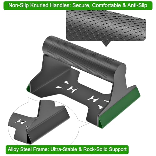 SELEWARE Wood Push Up Bars Steel Calisthenic Parallette Bars Handstand Bars - color: C: Steel Knurled Grip (7.3"L x 4"H)