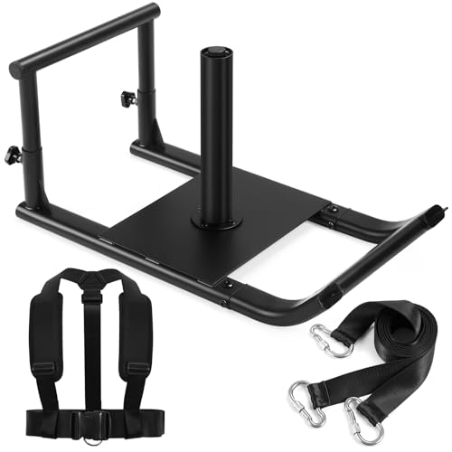 Medium-sized Weight Sled, Adjustable Height Workout Fitness Sled for Speed Training, Push and Pull Sleds for Exercise, Suitable for 1" & 2" Weight Plate, Applicable to Multiple Scenarios