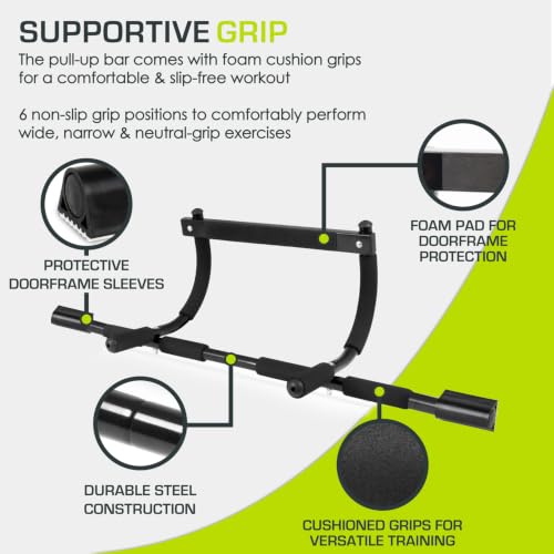 ProsourceFit Pull Up Bar for Multi Use Fitness & Home Gym Exercise - style: Multi Grip Light