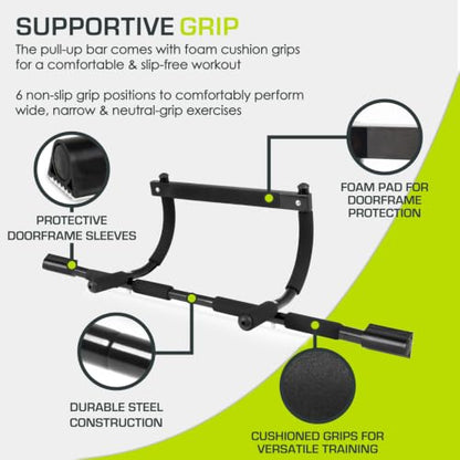 ProsourceFit Pull Up Bar for Multi Use Fitness & Home Gym Exercise - style: Multi Grip Light