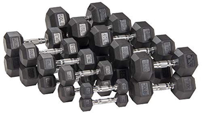 Signature Fitness Rubber Coated Hex Dumbbells Hand Weights for Exercises and Fitness Home Gym, 5-50 lbs, Pairs - style: 20 lbs Pair