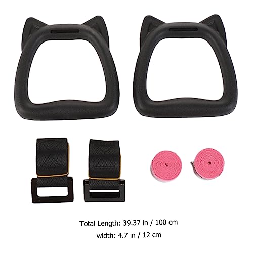 Adjustable Gymnastics Rings Set for Kids Sturdy Fitness Supply with Straps Indoor Pull-Up Exercise Equipment