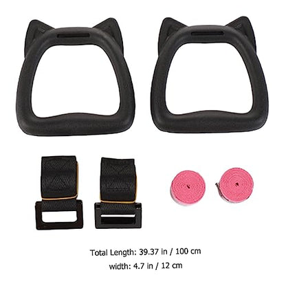 Adjustable Gymnastics Rings Set for Kids Sturdy Fitness Supply with Straps Indoor Pull-Up Exercise Equipment