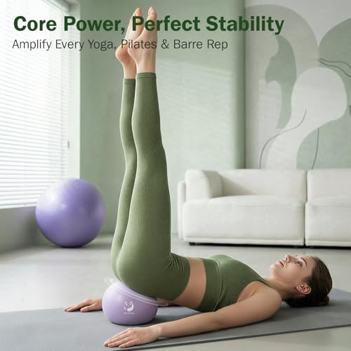 Slim Panda Pilates Ball, 9 Inch Small Exercise Ball, Anti Burst Mini Yoga Ball for Stability, Workout, Barre, Core Strength, Physical Therapy, Balance, Stretching