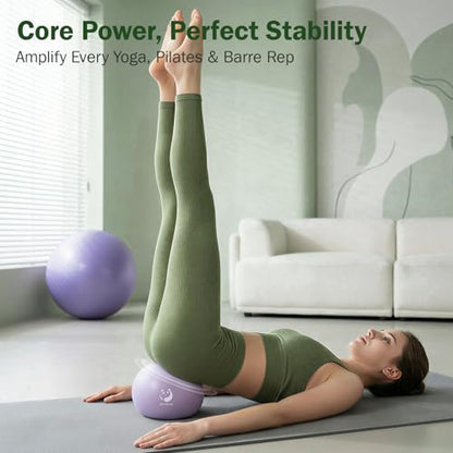 Slim Panda Pilates Ball, 9 Inch Small Exercise Ball, Anti Burst Mini Yoga Ball for Stability, Workout, Barre, Core Strength, Physical Therapy, Balance, Stretching