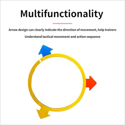 6Pieces Arrows Shaped Agility Cones Rings Set for Sports Drills Movement and Motor Skills Training Basketball Practice Rings