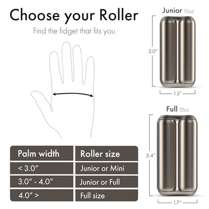 ONO Roller - Handheld Fidget Toy for Adults | Help Relieve Stress, Anxiety, Tension | Promotes Focus, Clarity | Compact, Portable Design (Titanium, Junior Size - Titanium) - size: Junior Size, style: Natural