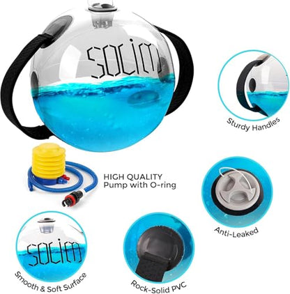 Solim Water Weights Aqua Bag Ball Shape, Sandbag Alternative for Strength Training, Portable Stability Fitness Equipment, Ultimate Core & Balance Trainer for Home Gym