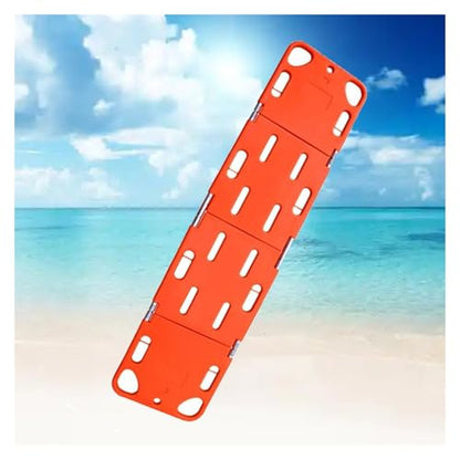 PE Spine Board Stretcher, Foldable Water Floating Stretchers with 3 74.8 IN Black Adjustable Straps, 2 & 4-Fold First Responder Backboard for Emergency Rescue(75.2x18.5x1.2 in/191x47x3cm-4 Fold) - size: 75.2x18.5x1.2 in/191x47x3cm-4 Fold