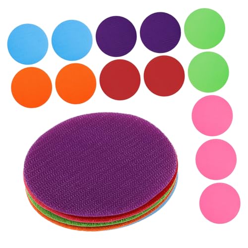 VANZACK 24pcs Colorful Carpet Dots for Hook and Loop Floor Markers for Classroom Play for Kindergarten and Preschool Activities Skill Development and Game Scenarios