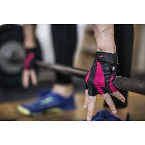 Harbinger Women's Pro Gloves with Vented Cushioned Leather Palm for Weightlifting, Training, Fitness, and Gym Workouts