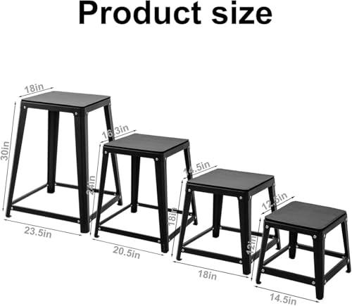 Plyometric Jump Box Set, 12/18/24/30 Inch Exercise Step Platform, Soft Plyometric Box for Box Jumps, Gym Step Up Platform, Workout Box Step for Home Gym Training