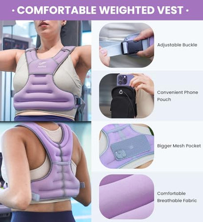 Weighted Vest for Women Men 6lb 8lb 10lb 12lb 15lb 18lb 20lb 25lb